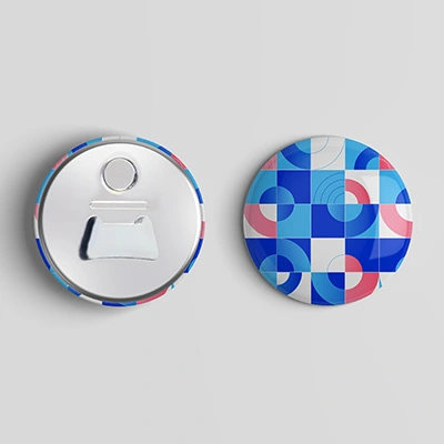 badge décapsuleur rond pas cher