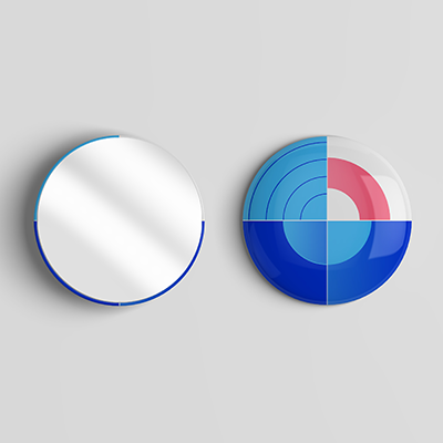 badge miroir rond pas cher