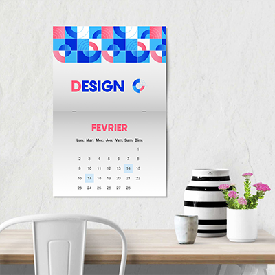 impression mise en situation calendrier agrafe pas cher