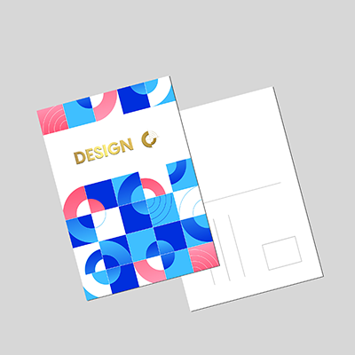 Carte postale avec dorure or