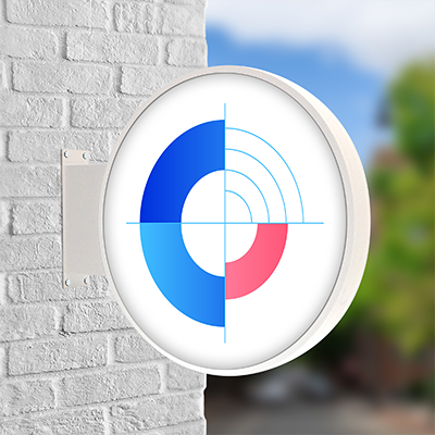 enseigne drapeau lumineuse ronde pas cher