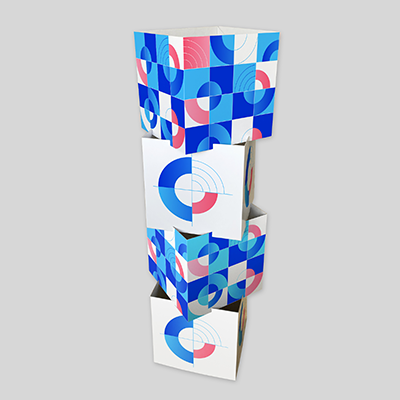 totem carton module cubes pas cher